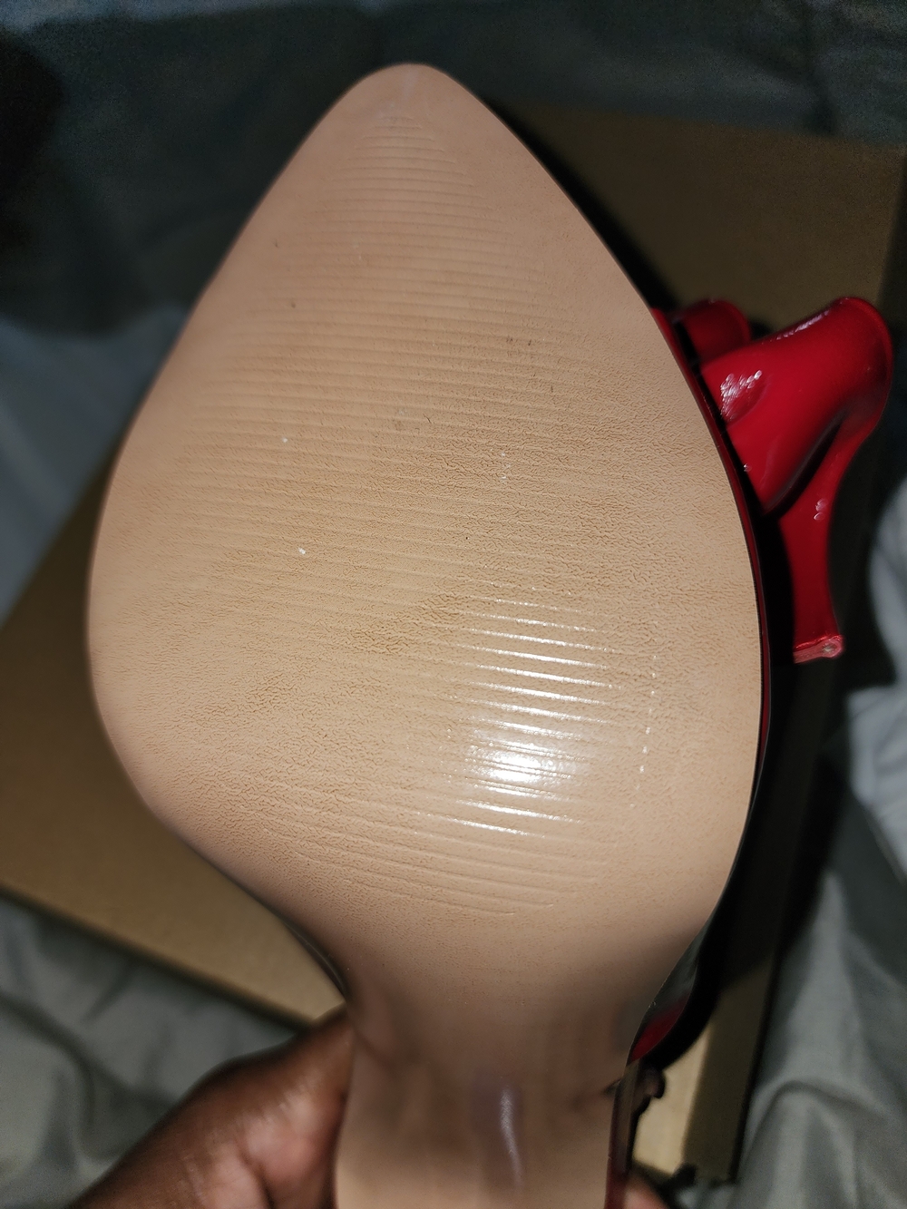 Finity Red Ruffle Slide Mule - Picture 3 of 7